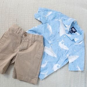 Lands End Boy Summer Shirt/Short Set